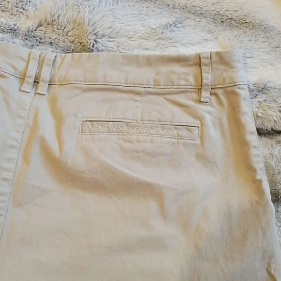 Garnet Hill organic cotton chino wide leg, khaki size 14